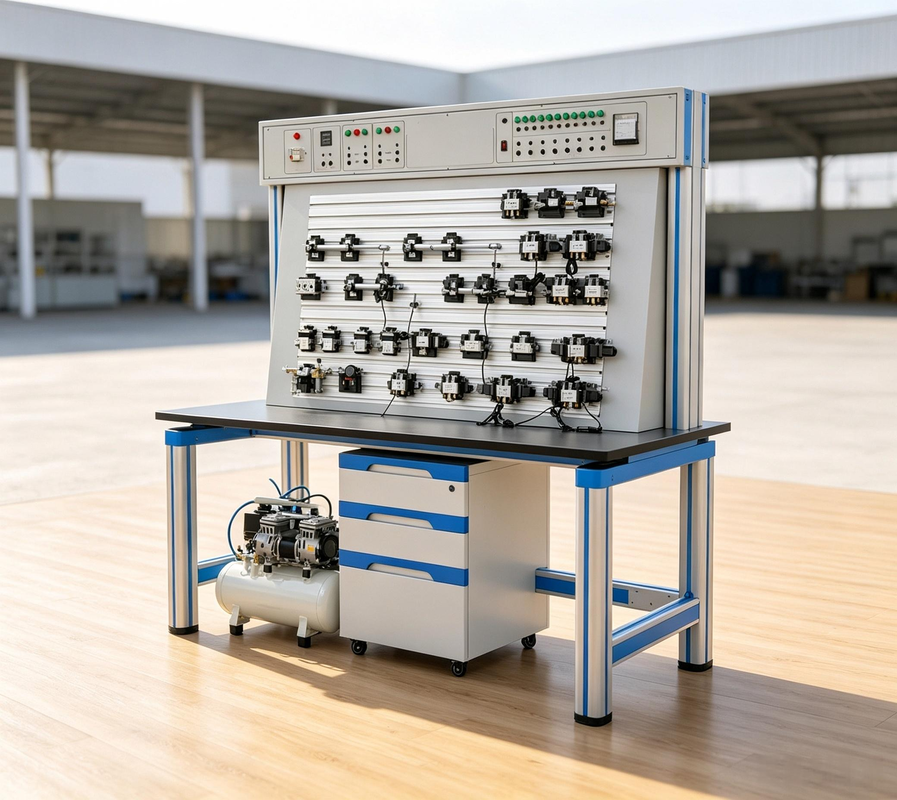 Modular Pneumatic and PLC Training Device for Industrial Automation Vocational Education
