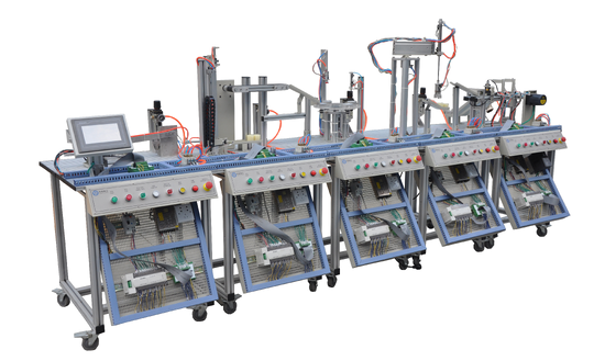 Pelatih Jalur Produksi Otomatis Modular Fleksibel Peralatan Pelatihan Sistem Manufaktur Fleksibel Untuk Pendidikan Kejuruan